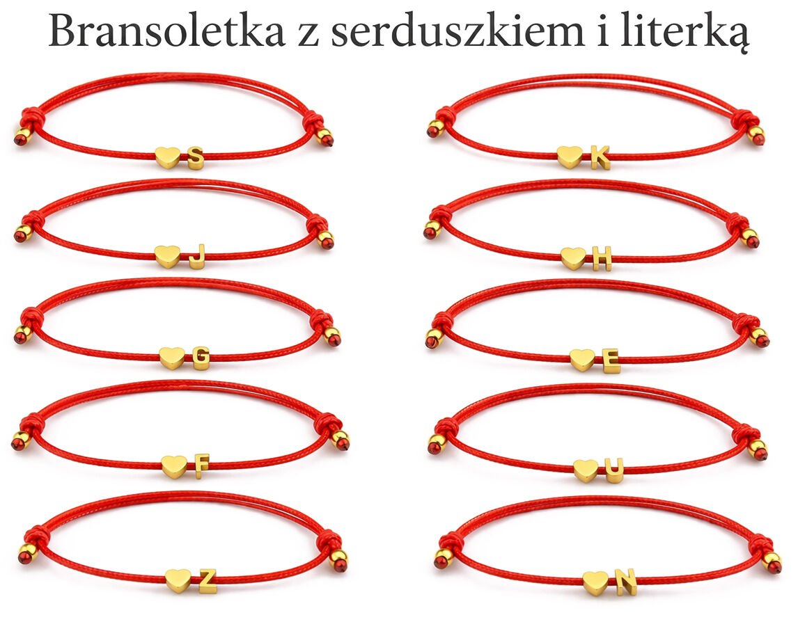 bransoletki-sznurkowe-zlote-literka-i-serduszka